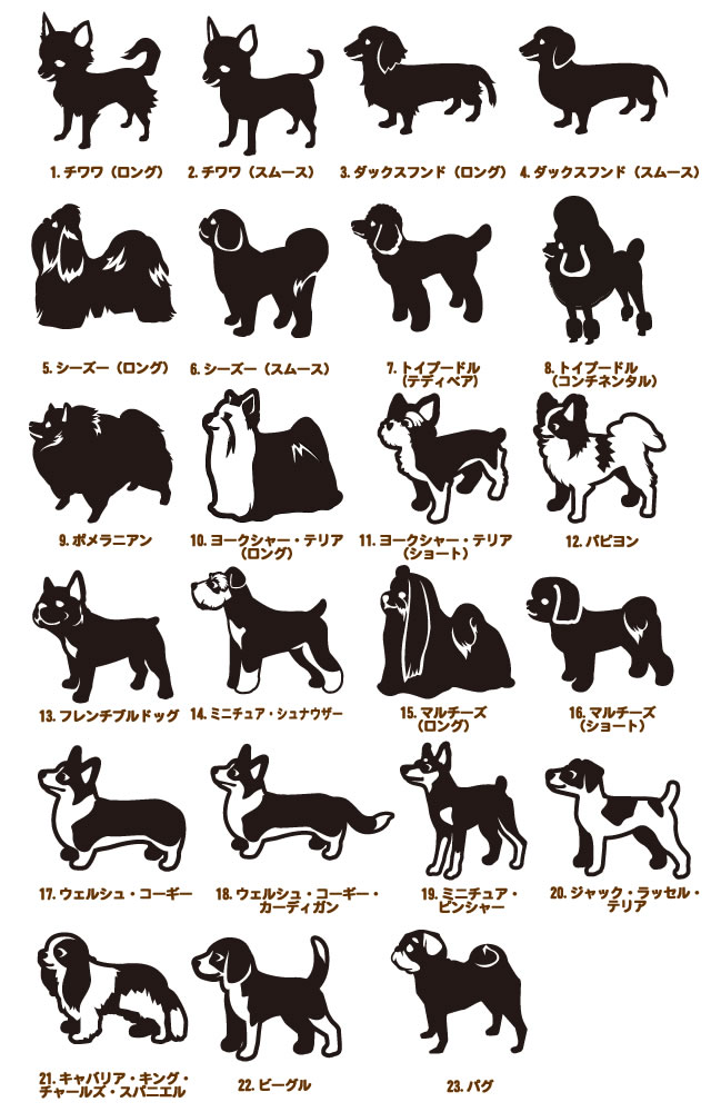 和柄ミニステッカー 選べる犬種