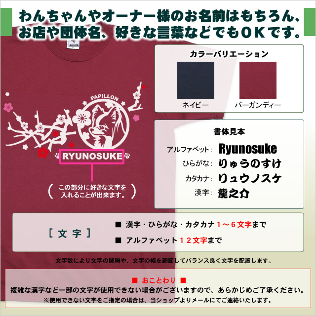 和犬と梅Tシャツ