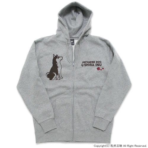 【柴犬パーカー】柴犬と梅(UNA_5721_01)