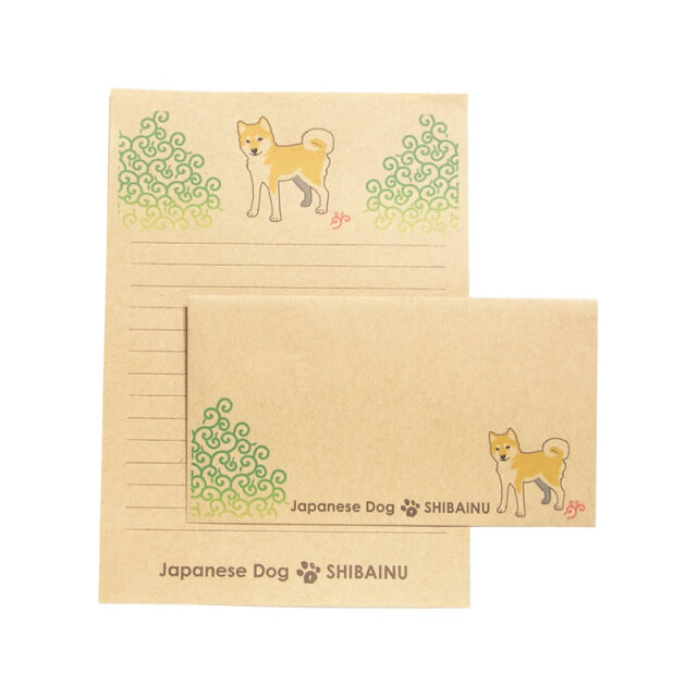 レターセット 柴犬と唐草(赤柴)