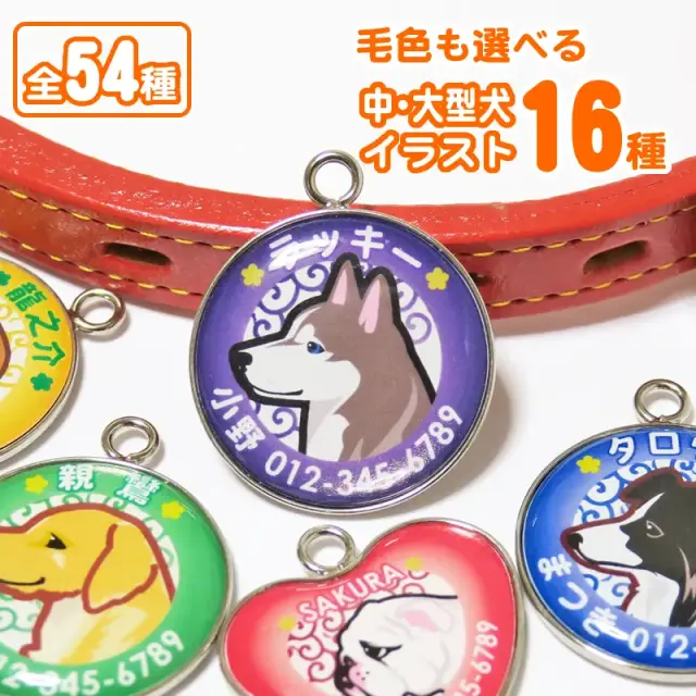迷子札 中・大型犬イラスト