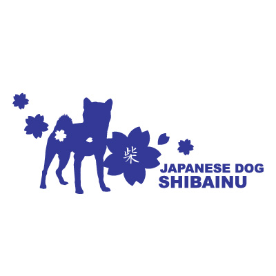 柴犬ステッカー 桜散らし